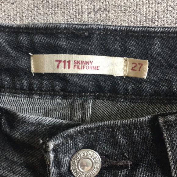 Ladies Levi Strauss 711 skinny jeans charcoal grey - Picture 4 of 12